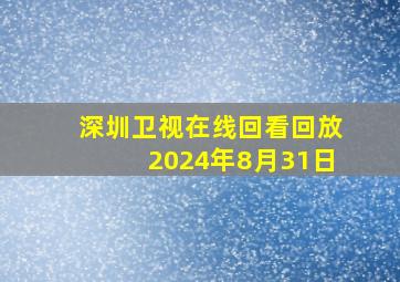 深圳卫视在线回看回放2024年8月31日