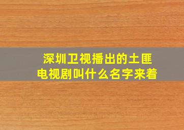 深圳卫视播出的土匪电视剧叫什么名字来着