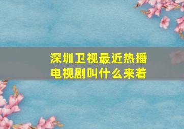 深圳卫视最近热播电视剧叫什么来着