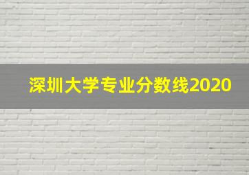 深圳大学专业分数线2020