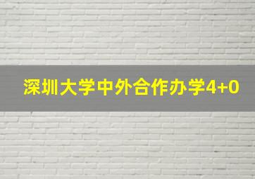 深圳大学中外合作办学4+0