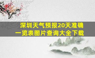 深圳天气预报20天准确一览表图片查询大全下载