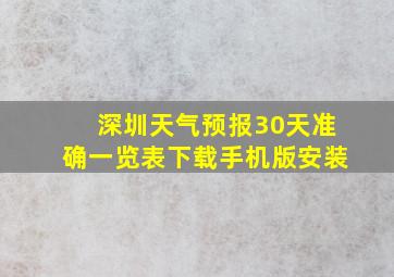 深圳天气预报30天准确一览表下载手机版安装