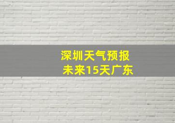 深圳天气预报未来15天广东