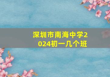 深圳市南海中学2024初一几个班