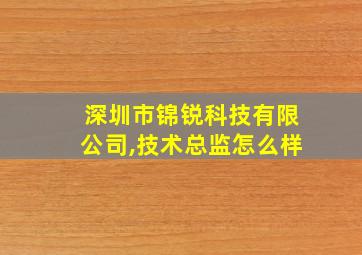 深圳市锦锐科技有限公司,技术总监怎么样