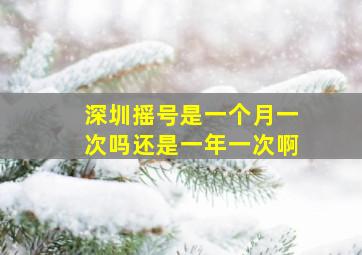 深圳摇号是一个月一次吗还是一年一次啊