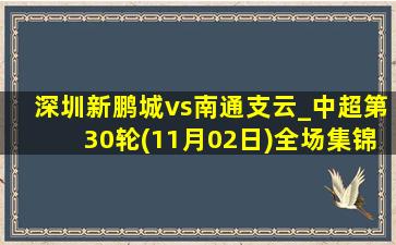 深圳新鹏城vs南通支云_中超第30轮(11月02日)全场集锦