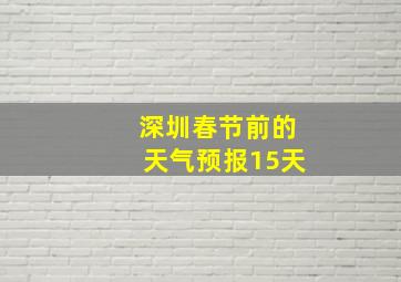 深圳春节前的天气预报15天