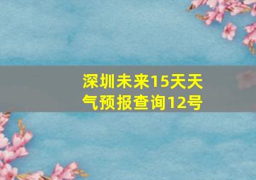 深圳未来15天天气预报查询12号