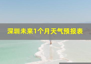 深圳未来1个月天气预报表