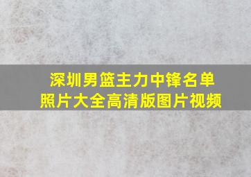 深圳男篮主力中锋名单照片大全高清版图片视频