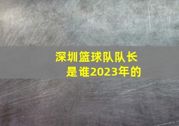 深圳篮球队队长是谁2023年的