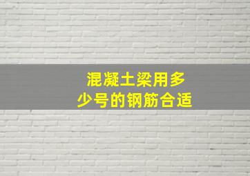 混凝土梁用多少号的钢筋合适