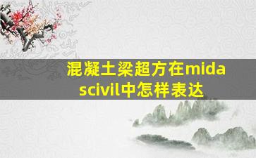 混凝土梁超方在midascivil中怎样表达