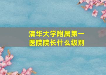 清华大学附属第一医院院长什么级别