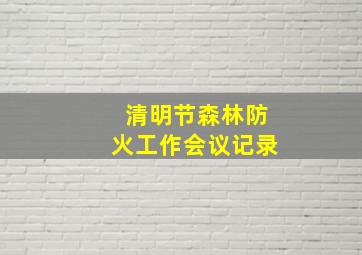 清明节森林防火工作会议记录