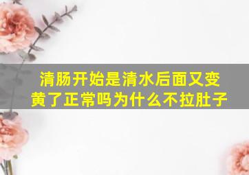 清肠开始是清水后面又变黄了正常吗为什么不拉肚子