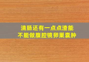 清肠还有一点点渣能不能做腹腔镜卵巢囊肿