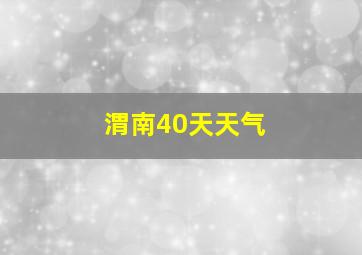 渭南40天天气