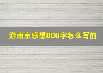 游南京感想800字怎么写的