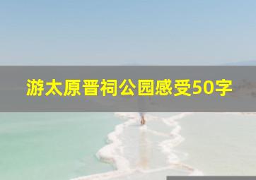 游太原晋祠公园感受50字