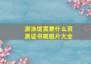 游泳馆需要什么资质证书呢图片大全