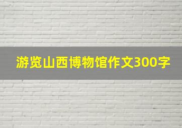 游览山西博物馆作文300字