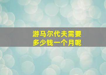 游马尔代夫需要多少钱一个月呢