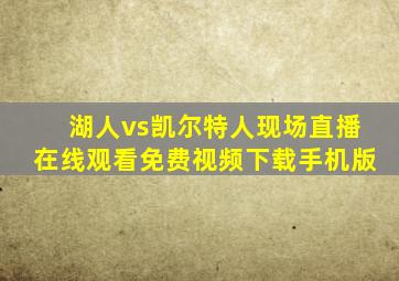 湖人vs凯尔特人现场直播在线观看免费视频下载手机版