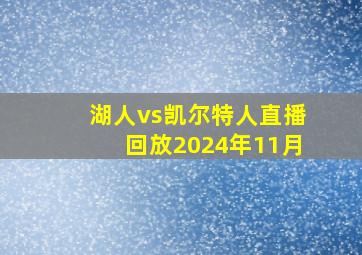 湖人vs凯尔特人直播回放2024年11月