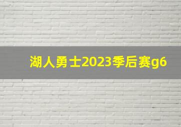 湖人勇士2023季后赛g6