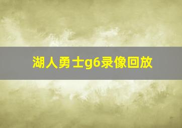 湖人勇士g6录像回放