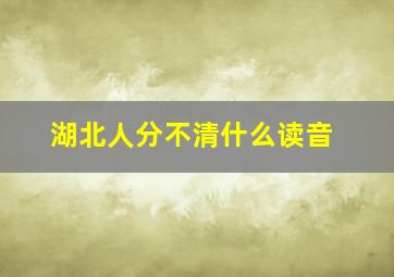 湖北人分不清什么读音