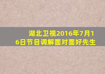 湖北卫视2016年7月16日节目调解面对面好先生