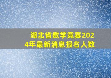 湖北省数学竞赛2024年最新消息报名人数