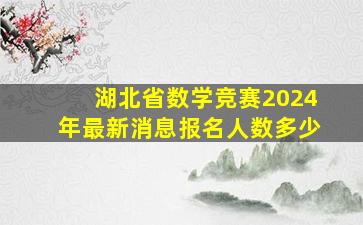 湖北省数学竞赛2024年最新消息报名人数多少