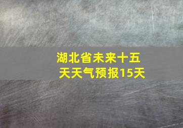 湖北省未来十五天天气预报15天