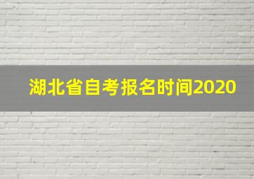 湖北省自考报名时间2020