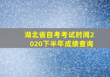 湖北省自考考试时间2020下半年成绩查询