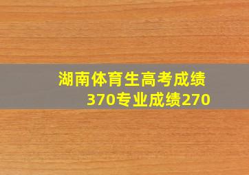 湖南体育生高考成绩370专业成绩270