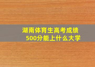 湖南体育生高考成绩500分能上什么大学