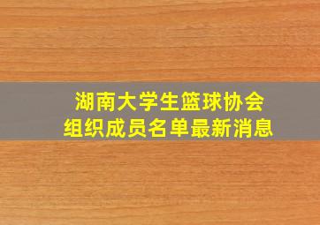 湖南大学生篮球协会组织成员名单最新消息