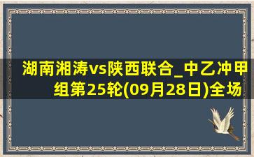 湖南湘涛vs陕西联合_中乙冲甲组第25轮(09月28日)全场录像