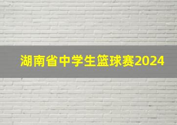 湖南省中学生篮球赛2024