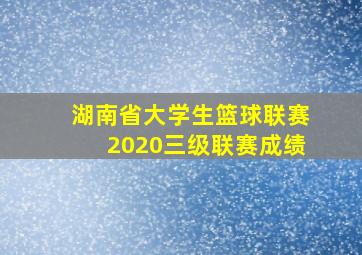 湖南省大学生篮球联赛2020三级联赛成绩