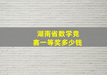 湖南省数学竞赛一等奖多少钱