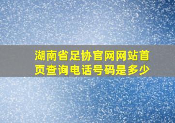 湖南省足协官网网站首页查询电话号码是多少