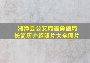 湘潭县公安局崔勇副局长简历介绍照片大全图片