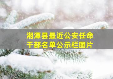 湘潭县最近公安任命干部名单公示栏图片